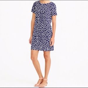 Jcrew shift gallery dress polka dot blue